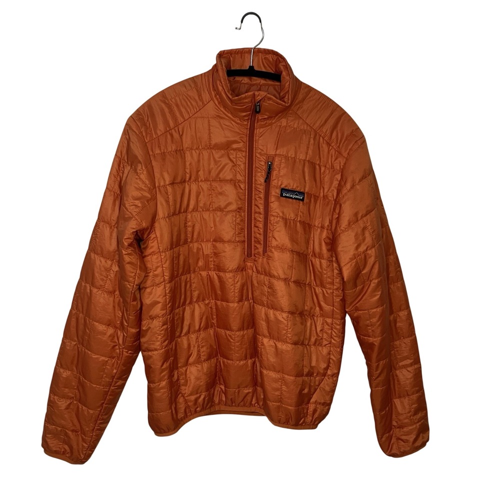 Patagonia Nano Puff Pullover Mens XS Orange Half Zip Quilted Jacket 84020F9